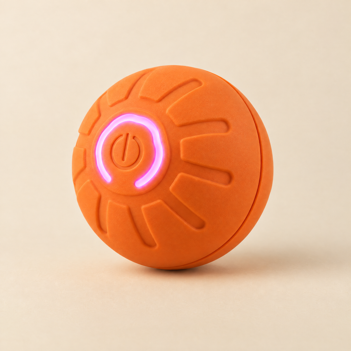 Balle électrique pour chat, modèle Rainures, orange