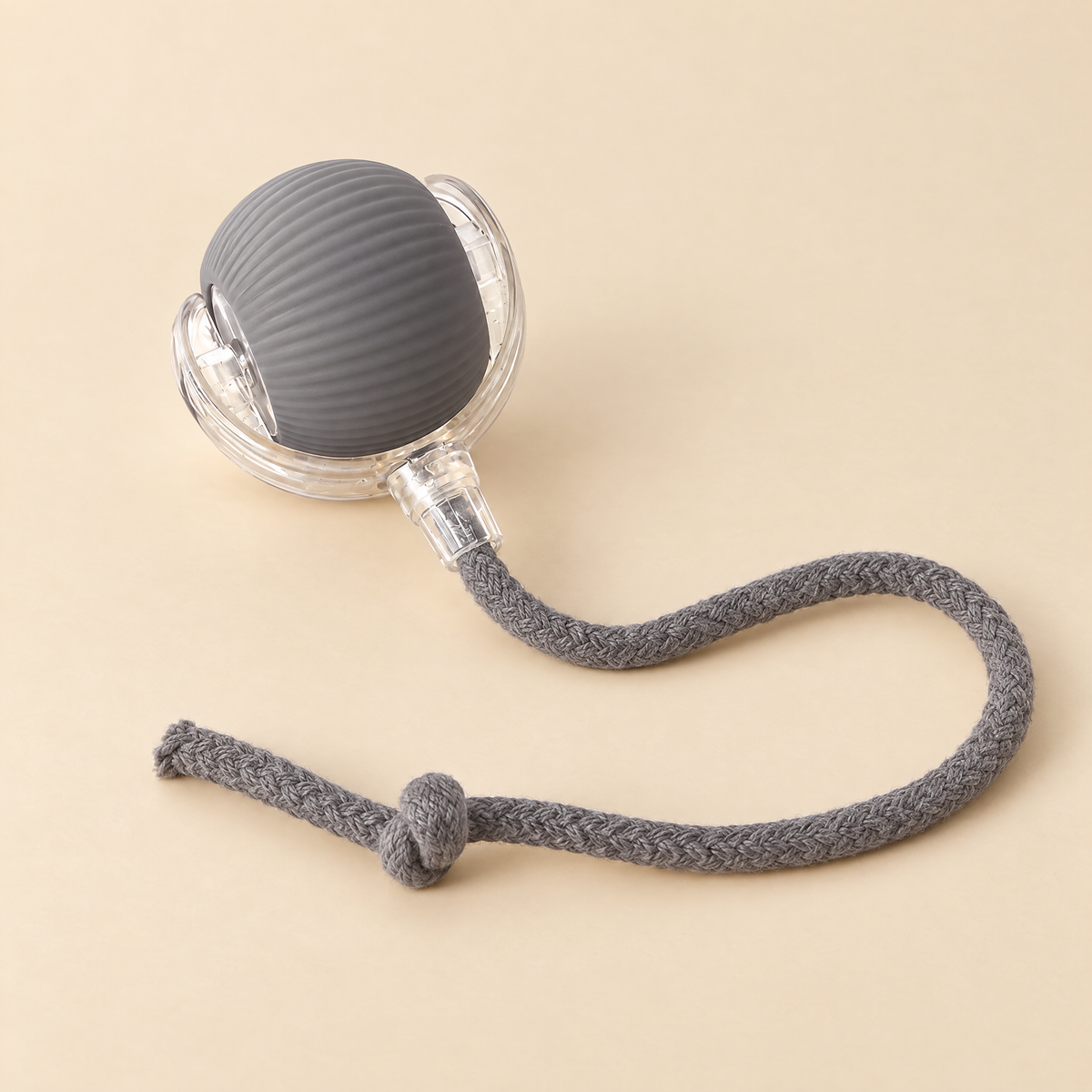 Balle électrique pour chat, modèle Avec corde, gris