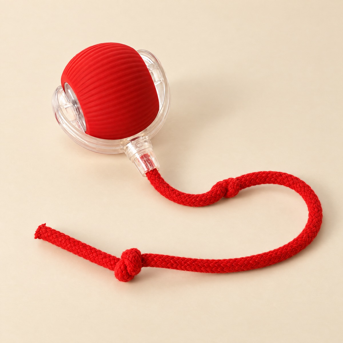 Balle électrique pour chat, modèle Avec corde, rouge