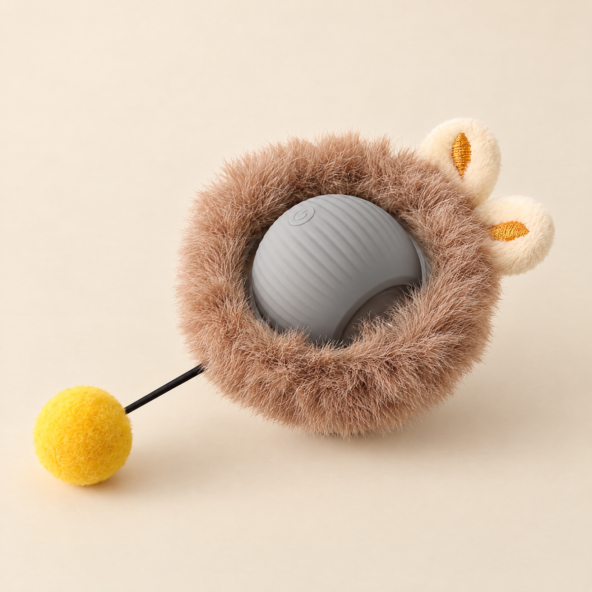 Balle électrique pour chat, modèle Nid en peluche, gris