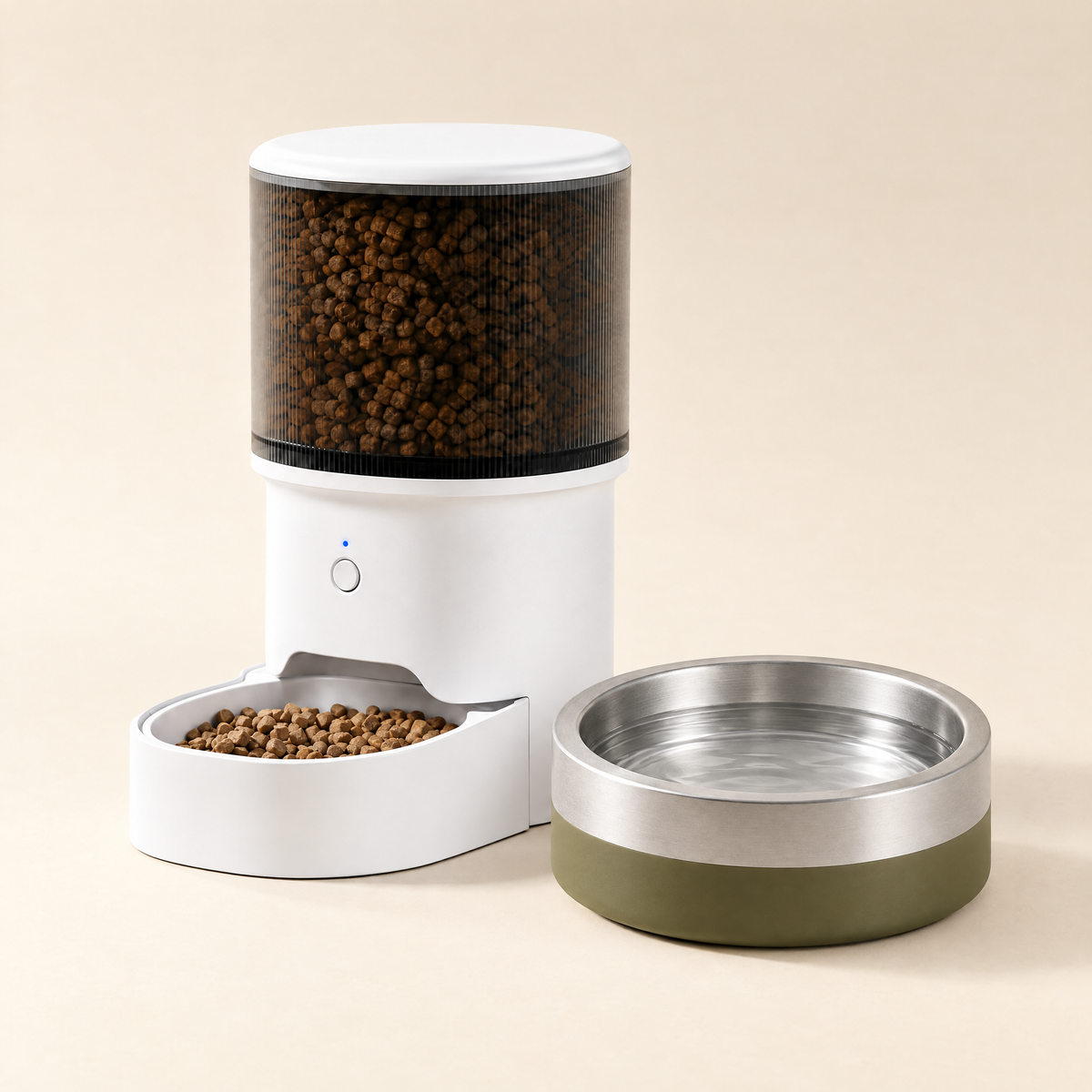 Pack Chat Repas : distributeur de croquettes Wi-Fi et gamelle inox